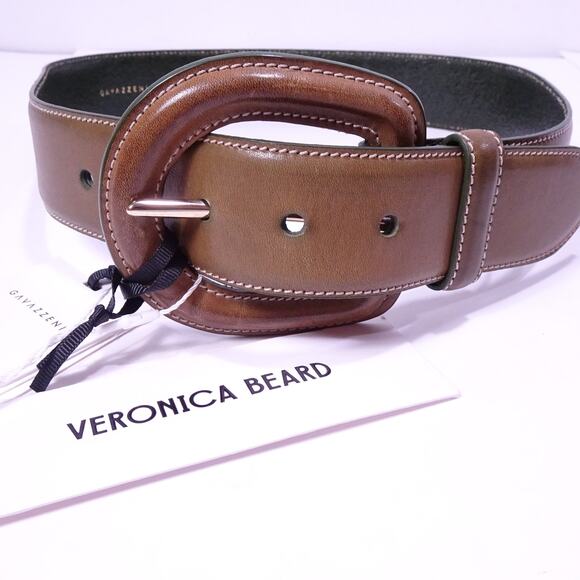 Veronica Beard x Gavazzini NEW Aloe Olive army green leather Belt XXS NWT 180 - Picture 10 of 13